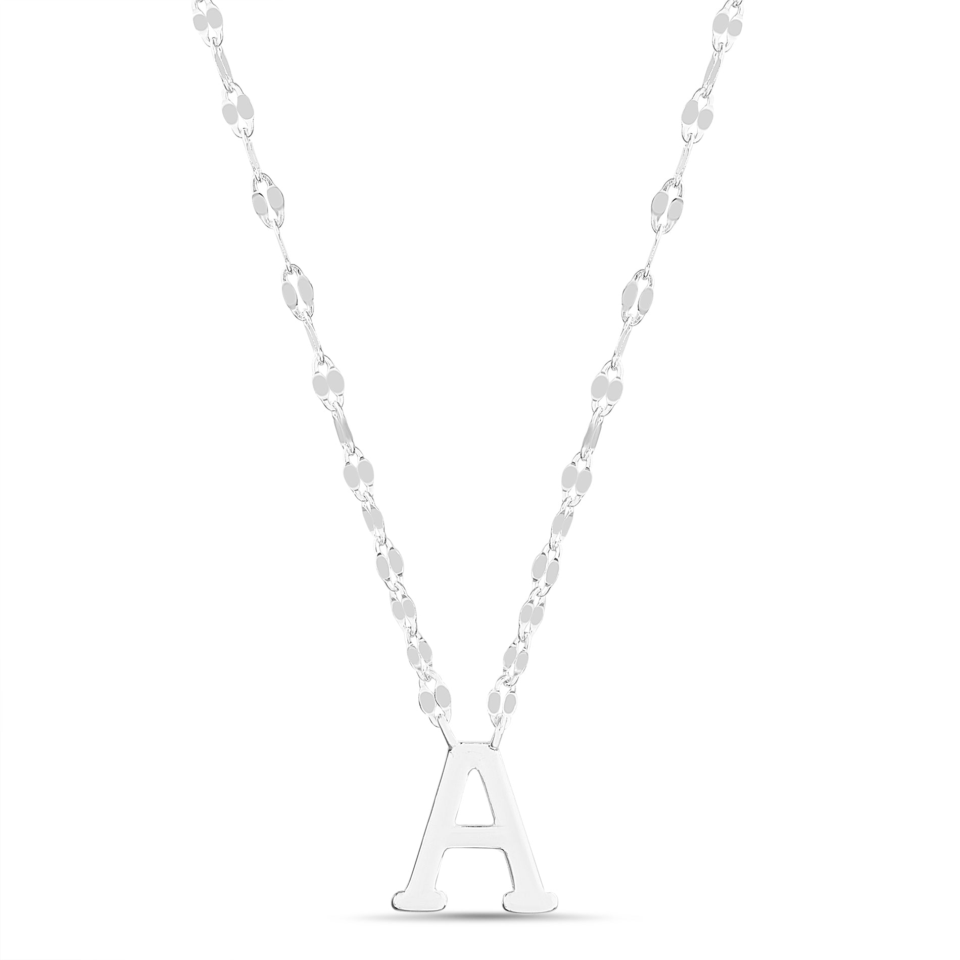 Dainty Silver Initial Necklace